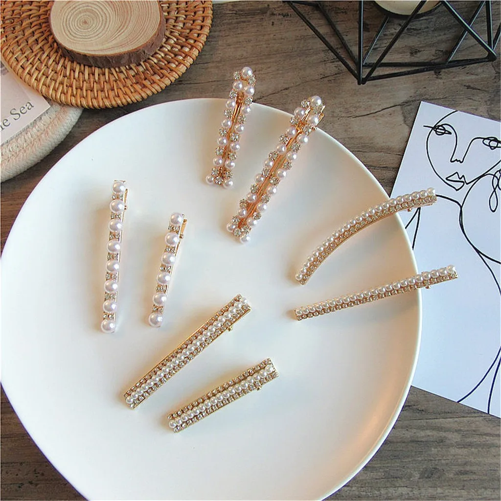 INS 1Pcs Bling Pearl Hairpins Headwear forWomen Girls Rhinestone Hair Clips Pins Barrette Styling Tools Accessories
INS 1Pcs Bling Pearl Hairpins Headwear forWomen Girls Rhinestone Hair Clips Pins Barrette Styling Tools Accessories