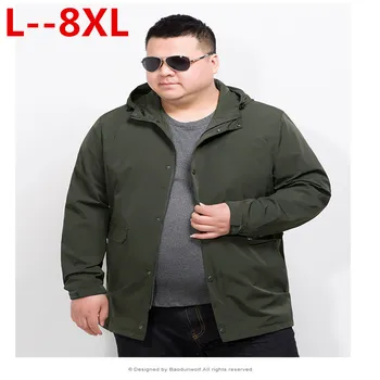 

Plus size 10XL 8XL 6XL 5XL softshell waterproof jacket coat men brand-clothing hooded black casual spring coat male windbreaker