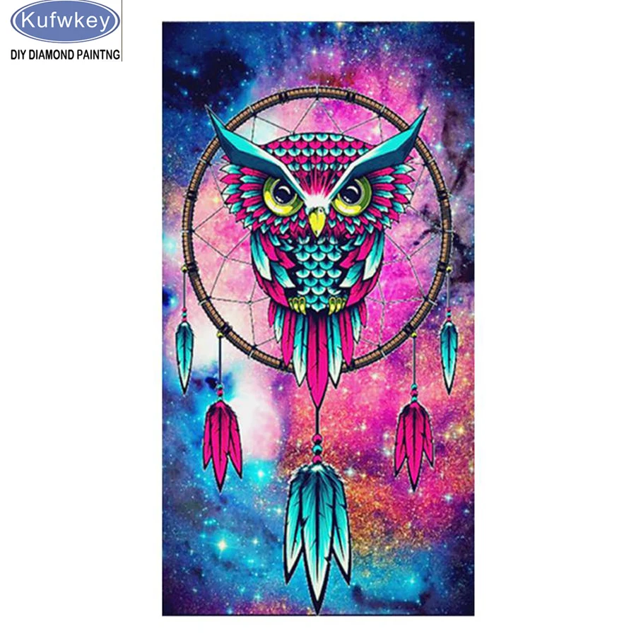 5d diy diamond painting owl dream catcher of cross stitch full diamond embroidery mosaic resin painting