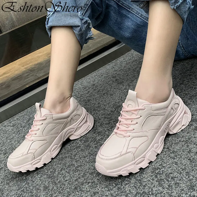 EshtonShero Women's Shoes Vulcanize Platform Shoes Woman Pumps Leather Pointed Toe Leather White Ladies Casual Shoes Size 4-8
EshtonShero Women's Shoes Vulcanize Platform Shoes Woman Pumps Leather Pointed Toe Leather White Ladies Casual Shoes Size 4-8