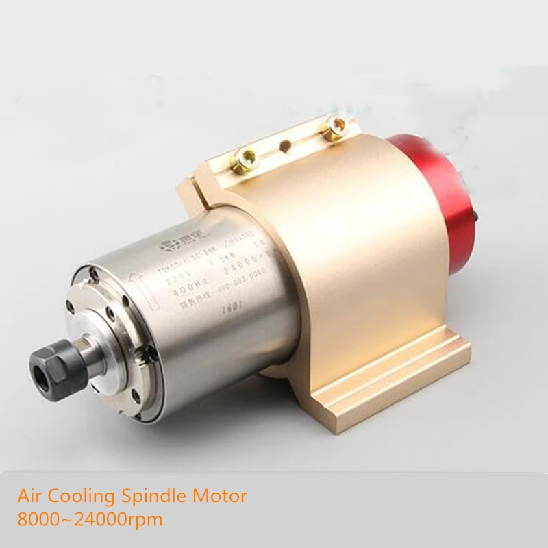 1.5KW Air Cooling Spindle Motor 8000~24000rpm 220V 7A 400Hz 80*215mm ER16 For CNC Engraving Milling Machine+80mm Mount Bracket
1.5KW Air Cooling Spindle Motor 8000~24000rpm 220V 7A 400Hz 80*215mm ER16 For CNC Engraving Milling Machine+80mm Mount Bracket