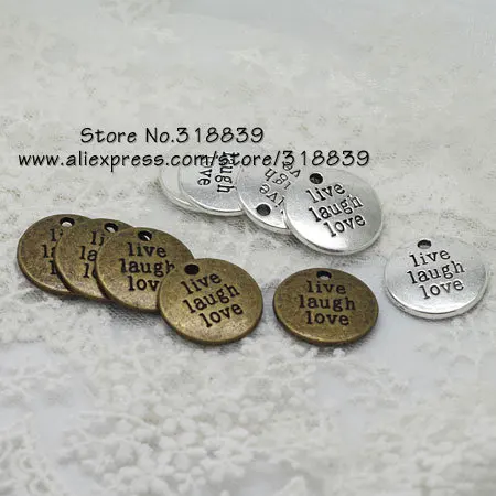Alphabet Letters "live laugh love" Charms Vintage Metal Zinc Alloy Round Trendy Charms for Jewelry 30pcs 20mm 1160 
Alphabet Letters "live laugh love" Charms Vintage Metal Zinc Alloy Round Trendy Charms for Jewelry 30pcs 20mm 1160