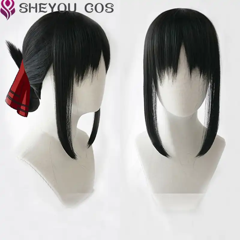 Anime Kaguya Sama Love Is War Shinomiya Kaguya Korotkie Chernye Stilnye Pariki 40 Sm Termostojkie Karnavalnye Volosy Pariki Parikovaya Kepka Aliekspress