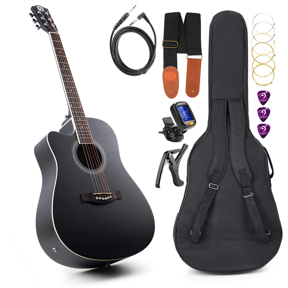 Acoustic Electric Cutaway Guitar Left-handed Guitar 41 Inch Full-Size with Guitar Gig Bag, Strap, Tuner, String, Picks, Capo
Acoustic Electric Cutaway Guitar Left-handed Guitar 41 Inch Full-Size with Guitar Gig Bag, Strap, Tuner, String, Picks, Capo