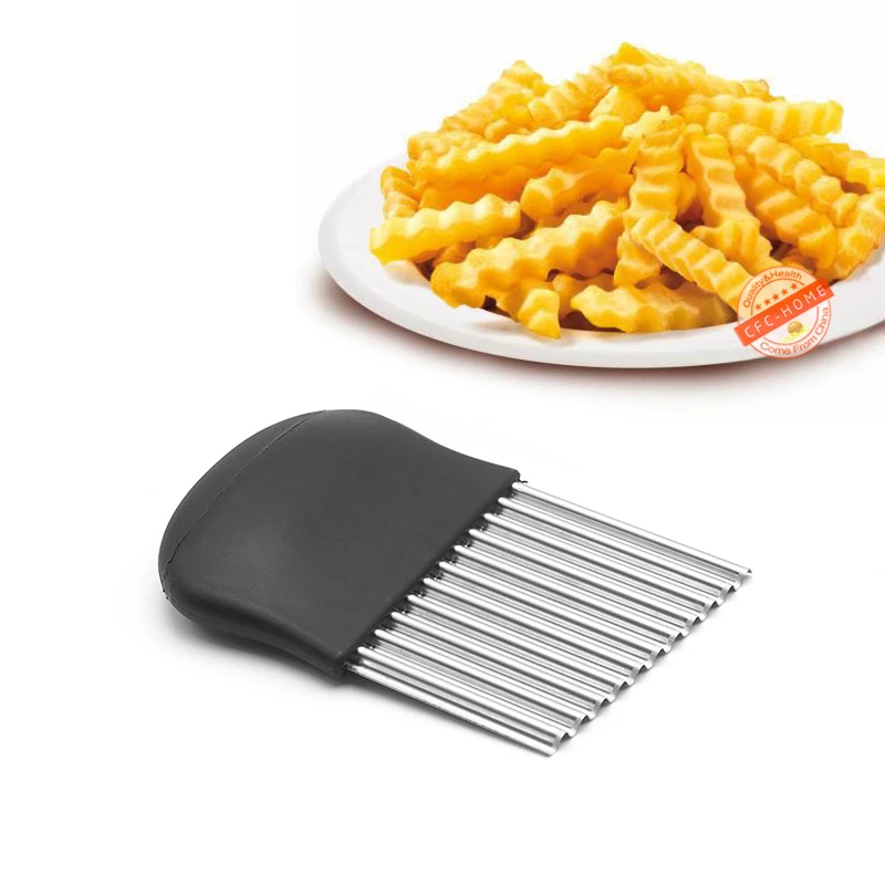 Wavy Crinkle Cutting Tool Serrator Salad Chopping Knife and Vegetable French Fry Slicer, Steel Blade for Kitchen Tools
Wavy Crinkle Cutting Tool Serrator Salad Chopping Knife and Vegetable French Fry Slicer, Steel Blade for Kitchen Tools