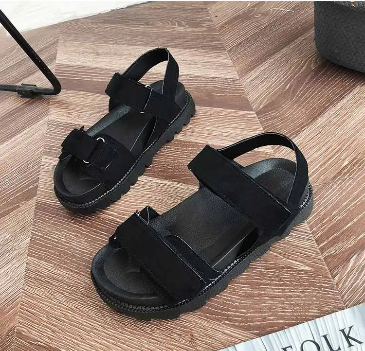 Women shoes adult solid sandals women 2019 fashion med heel height women sandals flat with casual shoes woman sandals female (5)