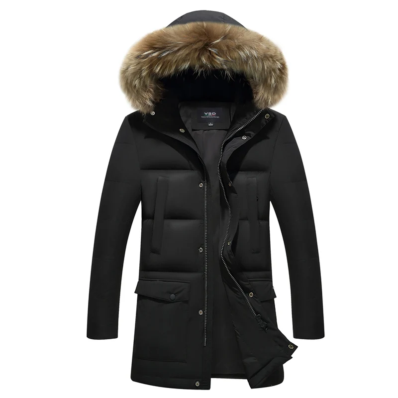 Mens Down Coats Polyester Winter Jackets Thick Casual Outerwear Windproof Handsome Warm Regular Parkas And Coats Hooded