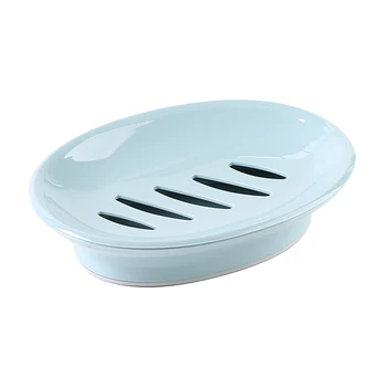 Soap Dish Oval Shaped Double Draining Soap Holder Dish Drainer