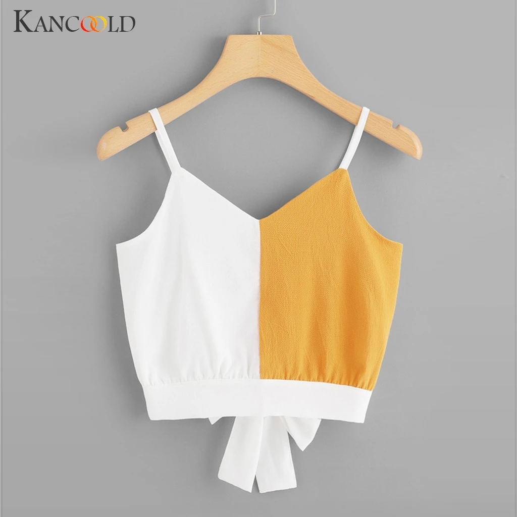 KANCOOLD top Vest Fashion Women Casual Camis Patchwork Bow Sleeveless Tops V-Neck Tie Back Color Block new top femme 2019FEB22
KANCOOLD top Vest Fashion Women Casual Camis Patchwork Bow Sleeveless Tops V-Neck Tie Back Color Block new top femme 2019FEB22