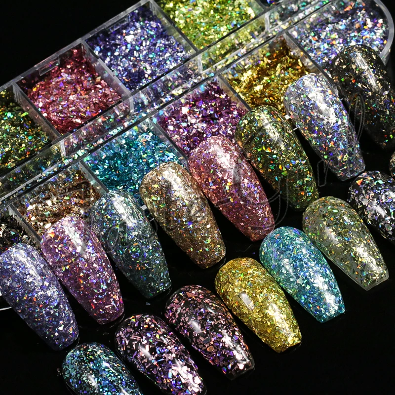 12 Color/Set Laser Colorful Broken Paillette Nail Glitter Summer Charms Designs DIY Irregular Sequins Nail Dust Powder
12 Color/Set Laser Colorful Broken Paillette Nail Glitter Summer Charms Designs DIY Irregular Sequins Nail Dust Powder