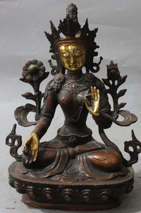 12" Chinese Bronze Gilt 7 Eyes White Tara Buddha Kwan-yin Godness Buddha Statue R0709 (B0328)
12" Chinese Bronze Gilt 7 Eyes White Tara Buddha Kwan-yin Godness Buddha Statue R0709 (B0328)