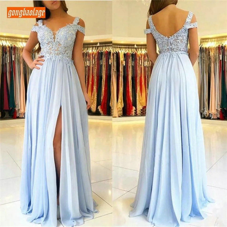Elegant Sky Blue Evening Dresses Long 2019 New Chiffon Formal Dress Appliques A Line Floor Length Evening Party Gowns Customized
Elegant Sky Blue Evening Dresses Long 2019 New Chiffon Formal Dress Appliques A Line Floor Length Evening Party Gowns Customized