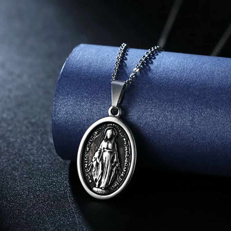 Vintage Virgin Mary Pendant Stainless Steel Silver Link Chain Catholic Guadalupe Necklaces & Pendants for Women Men Jewelry
Vintage Virgin Mary Pendant Stainless Steel Silver Link Chain Catholic Guadalupe Necklaces & Pendants for Women Men Jewelry