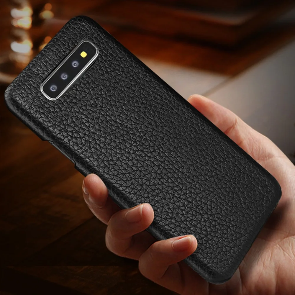 Чехол из натуральной кожи для Samsung S8 S9 Plus S10 Lite Note 8 9 Lichee|Бамперы| |