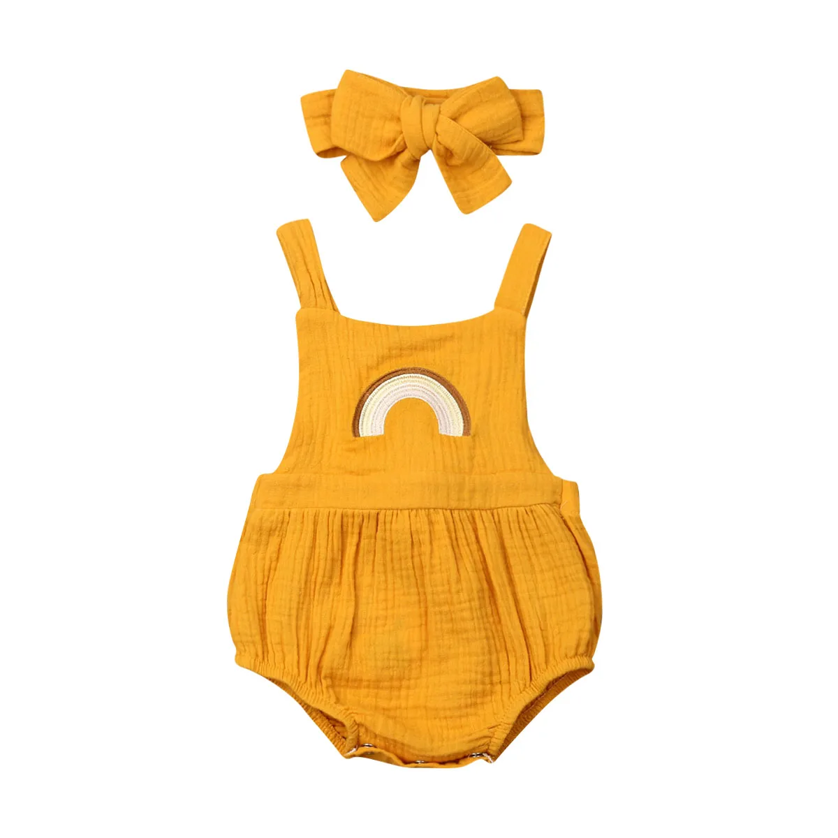 Newborn Infant Baby Girl Bodysuits Sleeveless Backless Jumpsuit Headband Cotton Rainbow Print Outfit Set Clothes
Newborn Infant Baby Girl Bodysuits Sleeveless Backless Jumpsuit Headband Cotton Rainbow Print Outfit Set Clothes