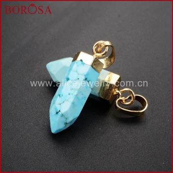 BOROSA Druzy Jewelry Gold Green How-lite Stone Pointed Charm Pendant Bead Howlite Pendant Bead for Women Necklace WX396
BOROSA Druzy Jewelry Gold Green How-lite Stone Pointed Charm Pendant Bead Howlite Pendant Bead for Women Necklace WX396