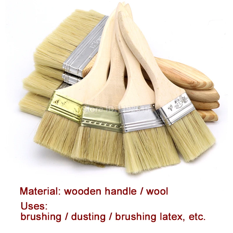 20 x Red Wood Handle Chip Bristles Brush Oil Paint Brushes 1 inch