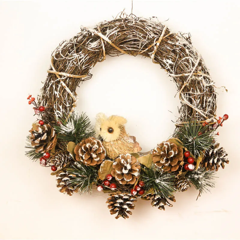13.7" New Year Decor Door Wreath Christmas Handmade Straw Owl Bird Pine Cone Holly Window Hangings Wreath Garland Decorations
13.7" New Year Decor Door Wreath Christmas Handmade Straw Owl Bird Pine Cone Holly Window Hangings Wreath Garland Decorations