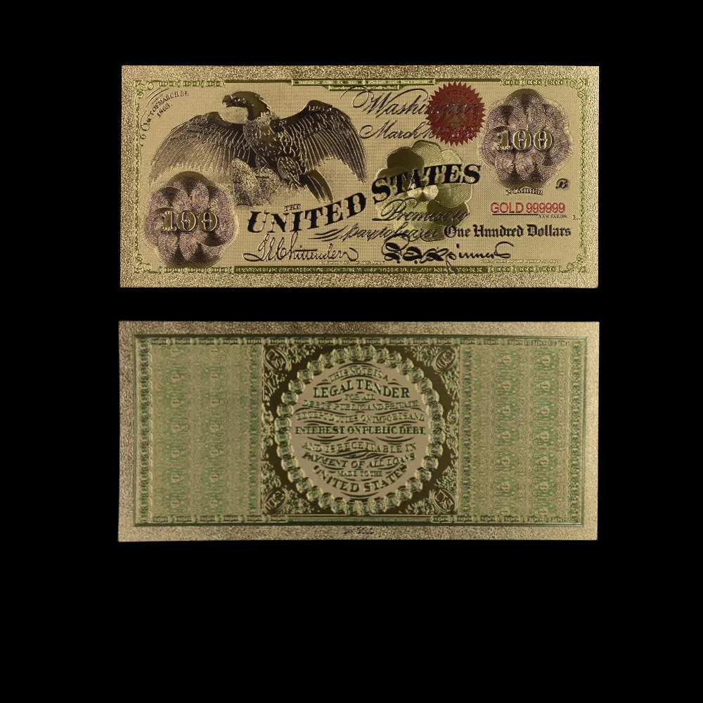 1863 Yrs 100 Dollar Gold Banknote 24k United States OF America Banknotes Fake Us Money Souvenir Collection
1863 Yrs 100 Dollar Gold Banknote 24k United States OF America Banknotes Fake Us Money Souvenir Collection