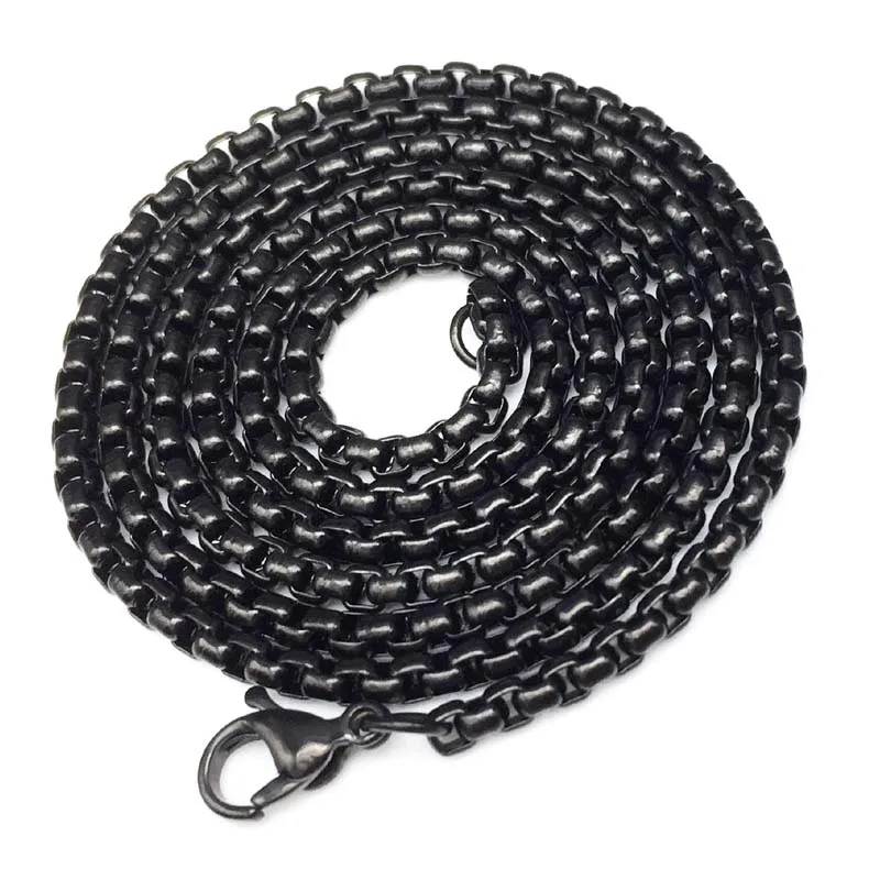 24 Inch Unisex Mens Womens Chain Black Stainless Steel Round Box Link Chain Necklace Wholesale Mens Chain
24 Inch Unisex Mens Womens Chain Black Stainless Steel Round Box Link Chain Necklace Wholesale Mens Chain