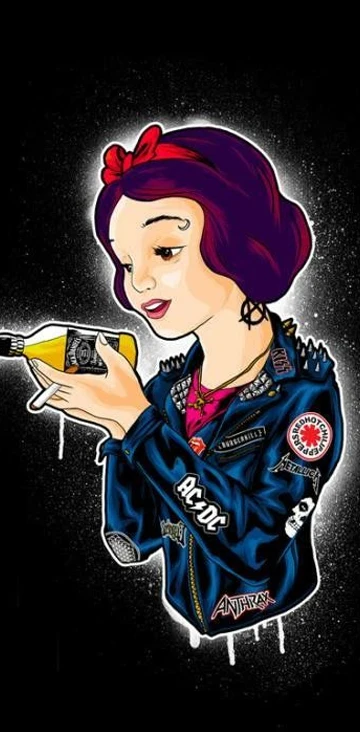 Tattoo princess smoking and drinking
