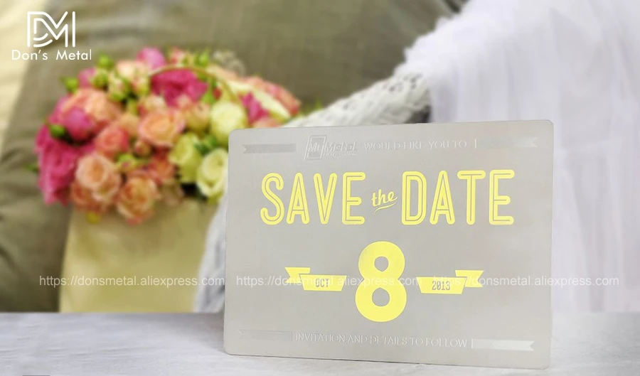 Personalized metal invitation stainless steel invitation letter design customization 