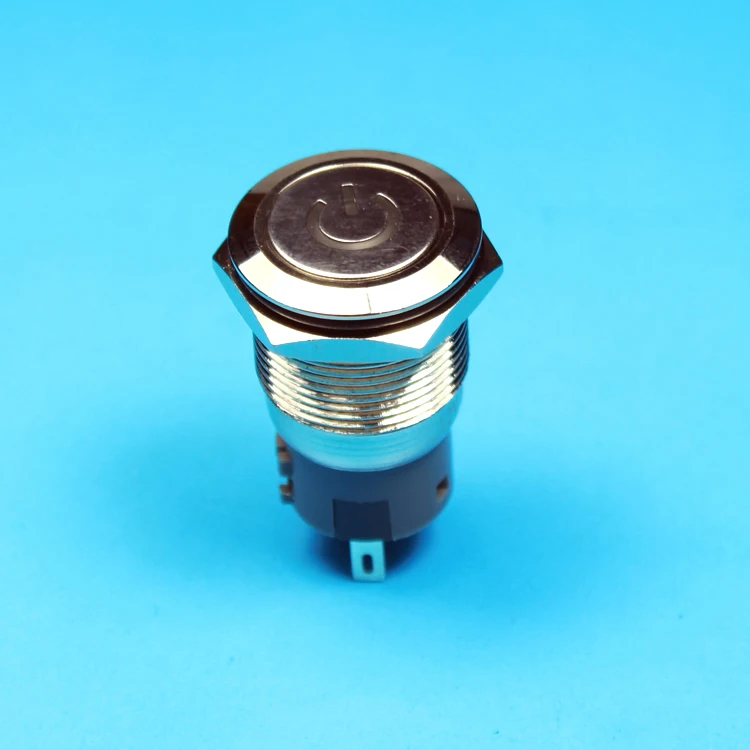 19mm flat round head momentary 5A 250V Metal Switch with Power Symbol push button
19mm flat round head momentary 5A 250V Metal Switch with Power Symbol push button