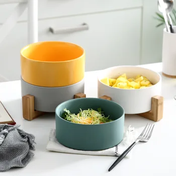 Nordic Salad Ceramic Bowl Soup Bowl Fruit Dessert Bowl Western Tableware Dried Fruit Snack Bowl Wooden Stand Set 850ml
Nordic Salad Ceramic Bowl Soup Bowl Fruit Dessert Bowl Western Tableware Dried Fruit Snack Bowl Wooden Stand Set 850ml