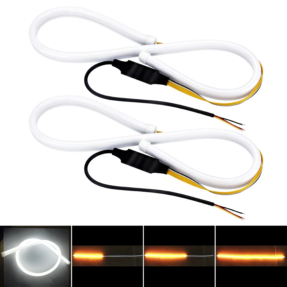 30cm 45cm 60cm New Slim Amber Flexible LED DRL Strips For Headlight daytime running light with yellow turn signal lamp 12V
30cm 45cm 60cm New Slim Amber Flexible LED DRL Strips For Headlight daytime running light with yellow turn signal lamp 12V
