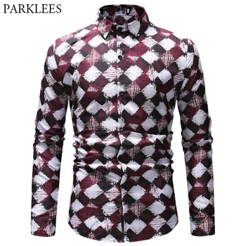 Fashion 3D Plaid Print Shirt Men Contrast Color Casual Slim Fit Mens Red Dress Shirts Hipster Graffiti Streetwear Chemise Homme
Fashion 3D Plaid Print Shirt Men Contrast Color Casual Slim Fit Mens Red Dress Shirts Hipster Graffiti Streetwear Chemise Homme