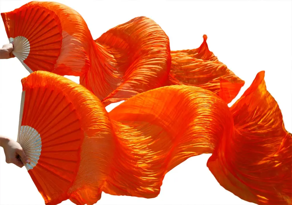 2016 female high quality Chinese silk veils dance fans Pair of belly dancing fans cheap hot sale Orange
2016 female high quality Chinese silk veils dance fans Pair of belly dancing fans cheap hot sale Orange