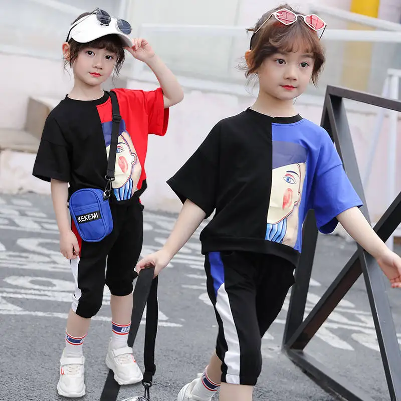 2019 new children's clothing girls summer cotton suit summer girl hipster foreign color matching color big boy two-piece
2019 new children's clothing girls summer cotton suit summer girl hipster foreign color matching color big boy two-piece