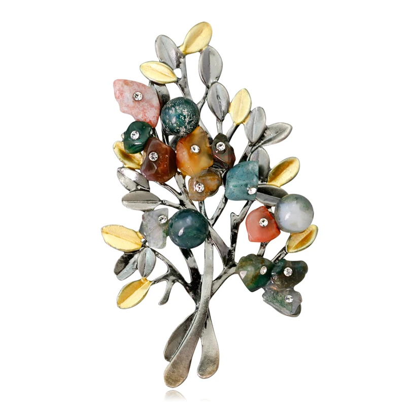 Natural Stone Retro Crystal Brooches for Women Plant Branch Leaf Tree Pins Banquet Bouquet Pin Decorative Party Dress Jewelry
Natural Stone Retro Crystal Brooches for Women Plant Branch Leaf Tree Pins Banquet Bouquet Pin Decorative Party Dress Jewelry