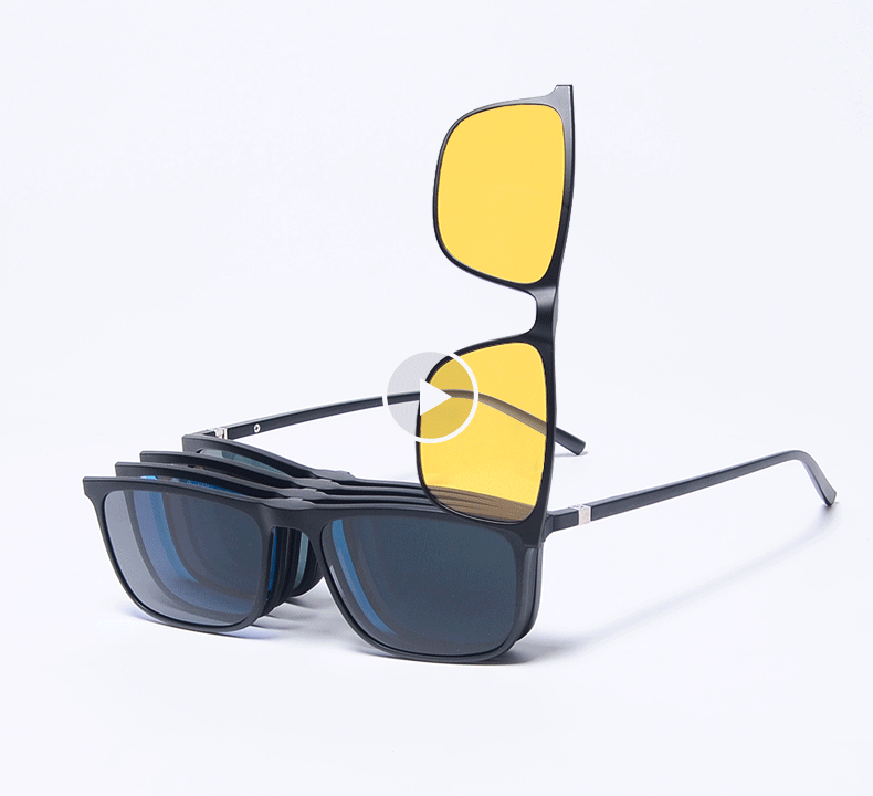 Ralferty Magnetic Sunglasses Men 5 In 1 Polarized Clip On Sunglass Women  Square Sunglases Ultra-light Night Vision Glasses A8804 - Sunglasses -  AliExpress
