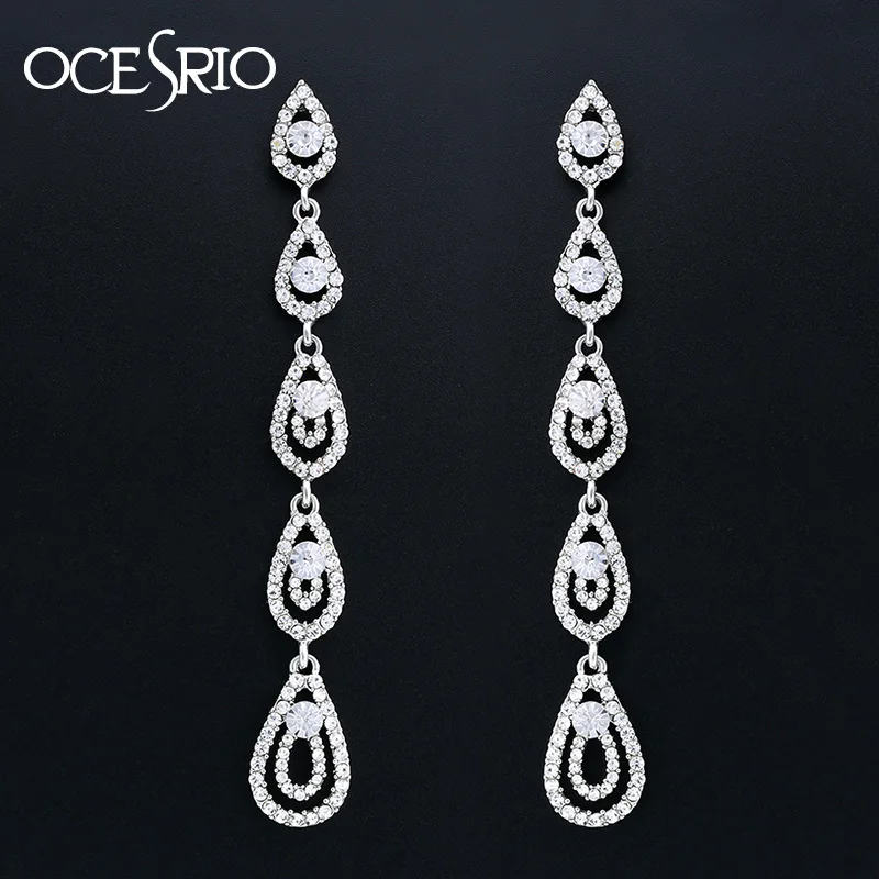 OCESRIO Luxury Water Drop Crystal Long Earrings Silver Long Hanging Earrings Big Earrings for Women Wedding Jewelry ers-j37
OCESRIO Luxury Water Drop Crystal Long Earrings Silver Long Hanging Earrings Big Earrings for Women Wedding Jewelry ers-j37