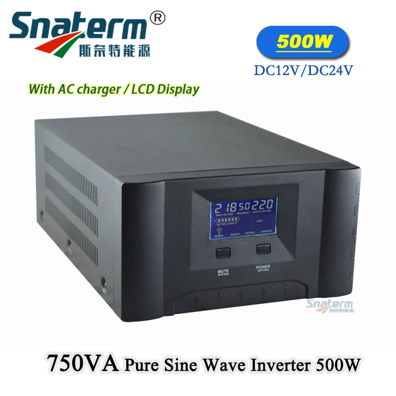 750VA/500W 12/24VDC to 220/110VAC,50HZ/60HZ Solar UPS Grid off Inverter Pure sine Wave low Frequency Converter with AC charger
750VA/500W 12/24VDC to 220/110VAC,50HZ/60HZ Solar UPS Grid off Inverter Pure sine Wave low Frequency Converter with AC charger