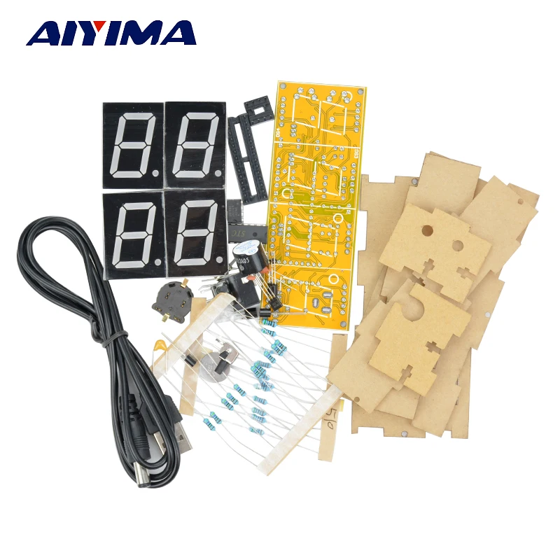 Aiyima DIY 4 Digit 1 inch LED Electronic Clock Kits LED Digital Watch Time Thermometer Diy with case
Aiyima DIY 4 Digit 1 inch LED Electronic Clock Kits LED Digital Watch Time Thermometer Diy with case