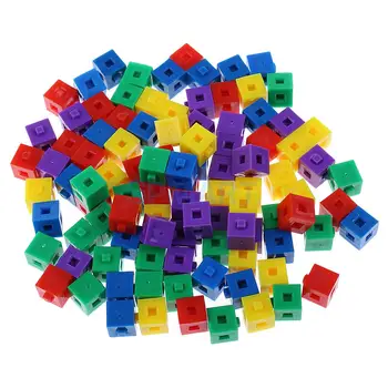 100x Kids Children Building Kit Stacking Cubes Bricks