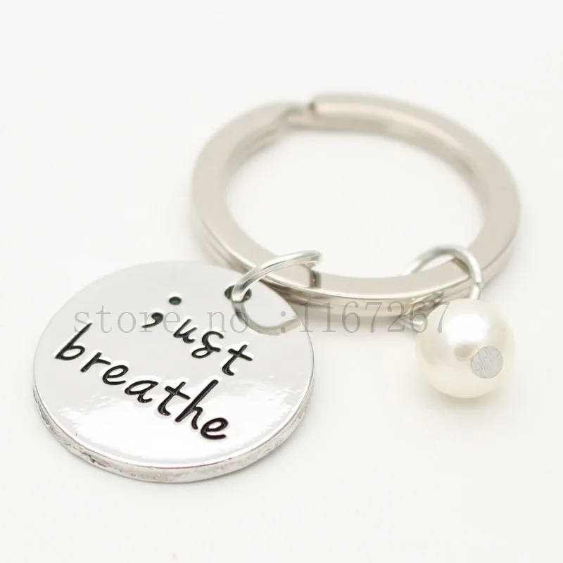 

Just Breathe Semicolon Jewelry Mental Health Awareness Hand Stamped Jewelry Suicide Prevention Depression Awareness