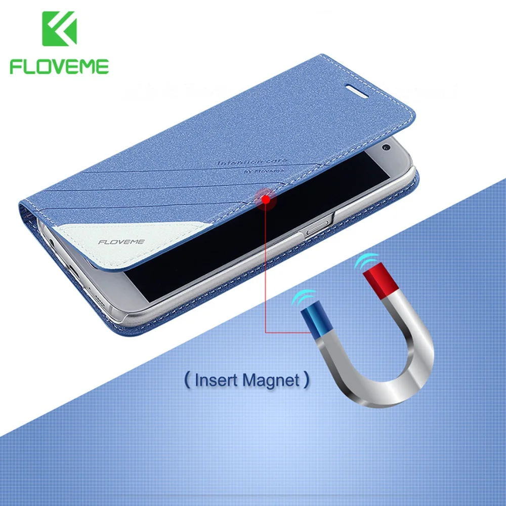 FLOVEME кожаный флип-чехол на магните для iPhone X 8 7 6s 6 Plus слот карт Стенд Бумажник чехол