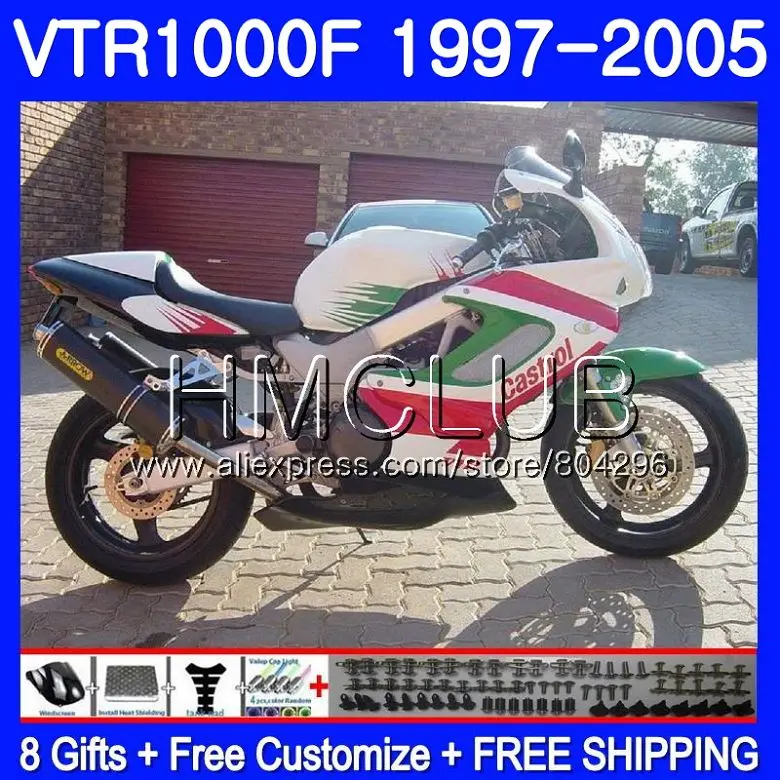 Body For HONDA SuperHawk Green white VTR1000F 97 02 03 04 05 77HM.21 VTR 1000 F 1000F VTR1000 F 1997 2002 2003 2004 2005 Fairing
Body For HONDA SuperHawk Green white VTR1000F 97 02 03 04 05 77HM.21 VTR 1000 F 1000F VTR1000 F 1997 2002 2003 2004 2005 Fairing