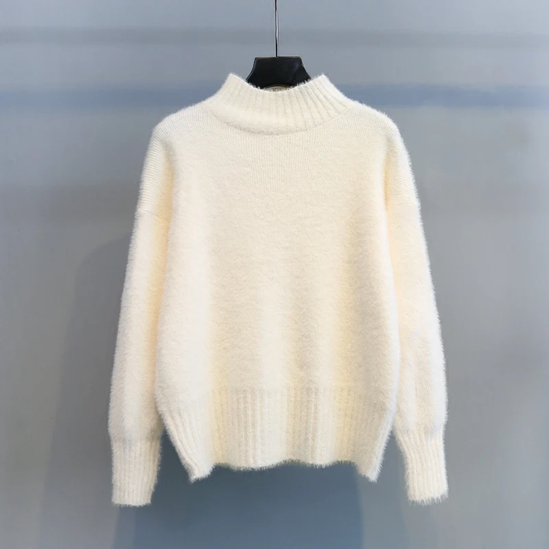 2019 Hot Selling Newest Half High Collar, Thickened Jumper Sweater, Women's Korean Version, Fur Coat, Loose Bottoming Pure Coat
2019 Hot Selling Newest Half High Collar, Thickened Jumper Sweater, Women's Korean Version, Fur Coat, Loose Bottoming Pure Coat
