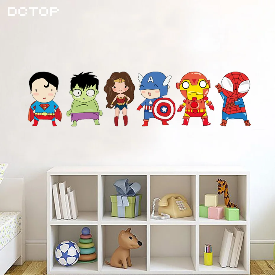 Cartoon Funny Superhero Wall Stickers For Kids Room Children Boys Nursery Pvc Wall Decals Poster Art Mural Sticker Home Decor
Cartoon Funny Superhero Wall Stickers For Kids Room Children Boys Nursery Pvc Wall Decals Poster Art Mural Sticker Home Decor