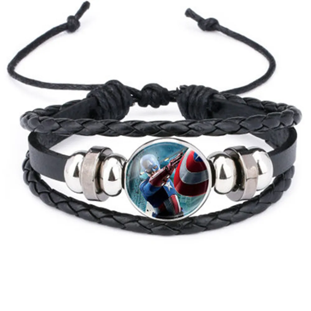 Cosplay The Avengers Captain America Shield Deadpool Thor Charms Bracelet Kids Boy Punk Multilayer Leather Bracelete Jewelry
Cosplay The Avengers Captain America Shield Deadpool Thor Charms Bracelet Kids Boy Punk Multilayer Leather Bracelete Jewelry