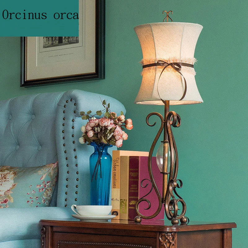 European-style retro LED iron table lamp Living room bedside lamp simple pastoral cloth table lamp free shipping
European-style retro LED iron table lamp Living room bedside lamp simple pastoral cloth table lamp free shipping