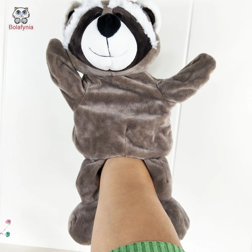 

BOLAFYNIA Children Hand Puppet Toys Raccoon animal baby kid plush Stuffed Toy for Christmas birthday gift