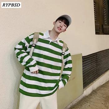 New 2019 Spring Fashion Black White T-shirt Striped Men Long Sleeve Turn-down Collar Streetwear Striped Tees Shirts M-XXL
New 2019 Spring Fashion Black White T-shirt Striped Men Long Sleeve Turn-down Collar Streetwear Striped Tees Shirts M-XXL