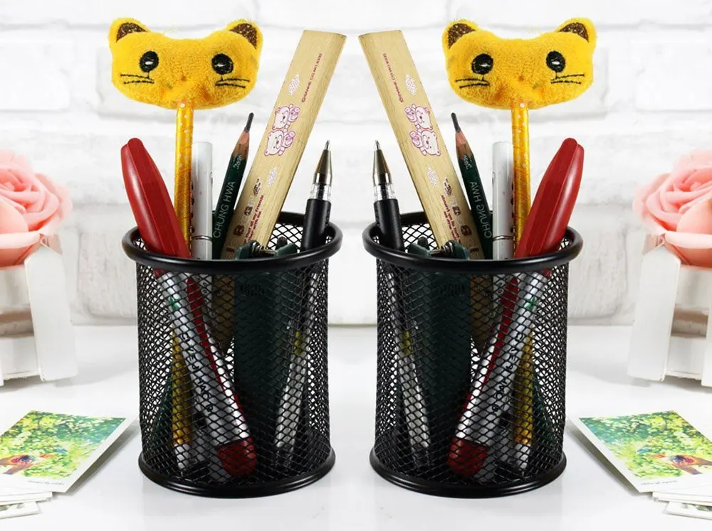 2 pcs Black Round Steel Mesh Style Pen Pencil Cup Desk Organizer Holder for Home Office (2 Round Mesh Pen Holder)
2 pcs Black Round Steel Mesh Style Pen Pencil Cup Desk Organizer Holder for Home Office (2 Round Mesh Pen Holder)
