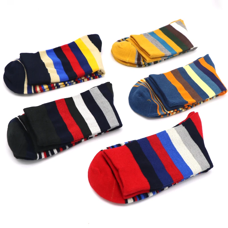 1Pair Comfortable Men's Sock Ankle Casual Colorful Striped Calcetines 3D Funny Socks For Men High Quality Hip Hop Socks Art 11
