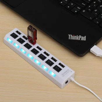 7 Port USB HUB High Speed USB Splitter With On/Off Switch Adapter Cable Hub USB External Power For Laptop Computer Peripherals
7 Port USB HUB High Speed USB Splitter With On/Off Switch Adapter Cable Hub USB External Power For Laptop Computer Peripherals